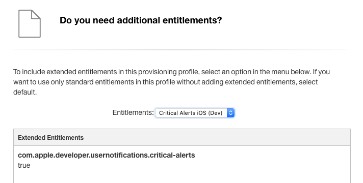 Provisioning profiles with critical alerts